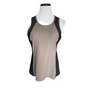Kerrits Womens Straight Line Sport Tank Top Size M Tan Equestrian Slimming Mesh